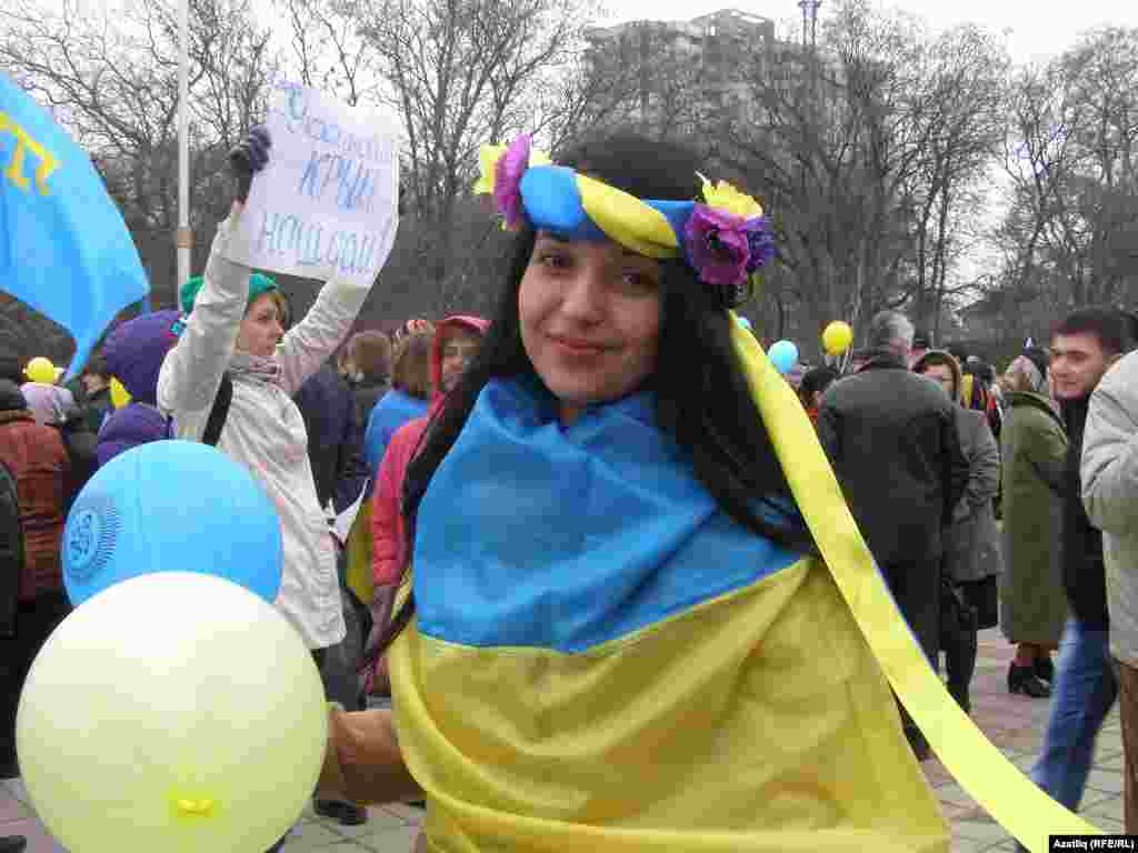 Митинг в оккупированном Симферополе, посвященный 200-летию со дня рождения Тараса Шевченко, 9 марта&nbsp;