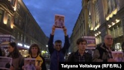 Акция в Петербурге в поддержку Андрея Пивоварова, 23 сентября 2015 года 