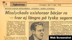 Статья в газете «Экспрессен» от 9 декабря 1944 г.