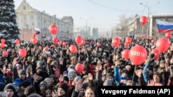 Протестная акция сторонников Алексея Навального в Новокузнецке (архивное фото)